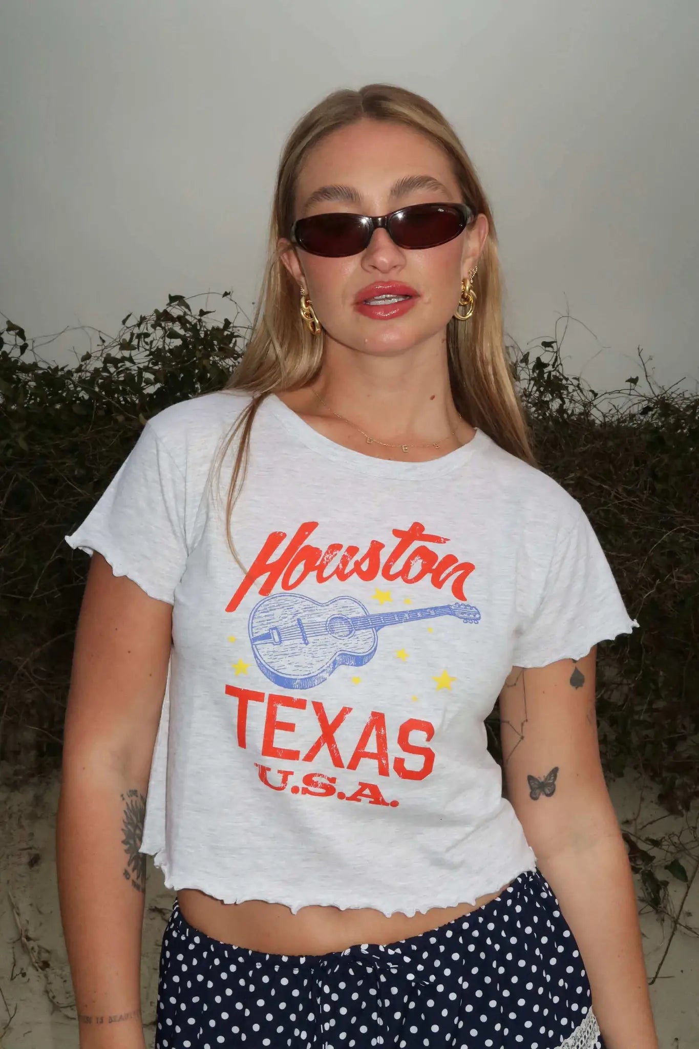 Houston Texas Cropped Graphic Baby Tee