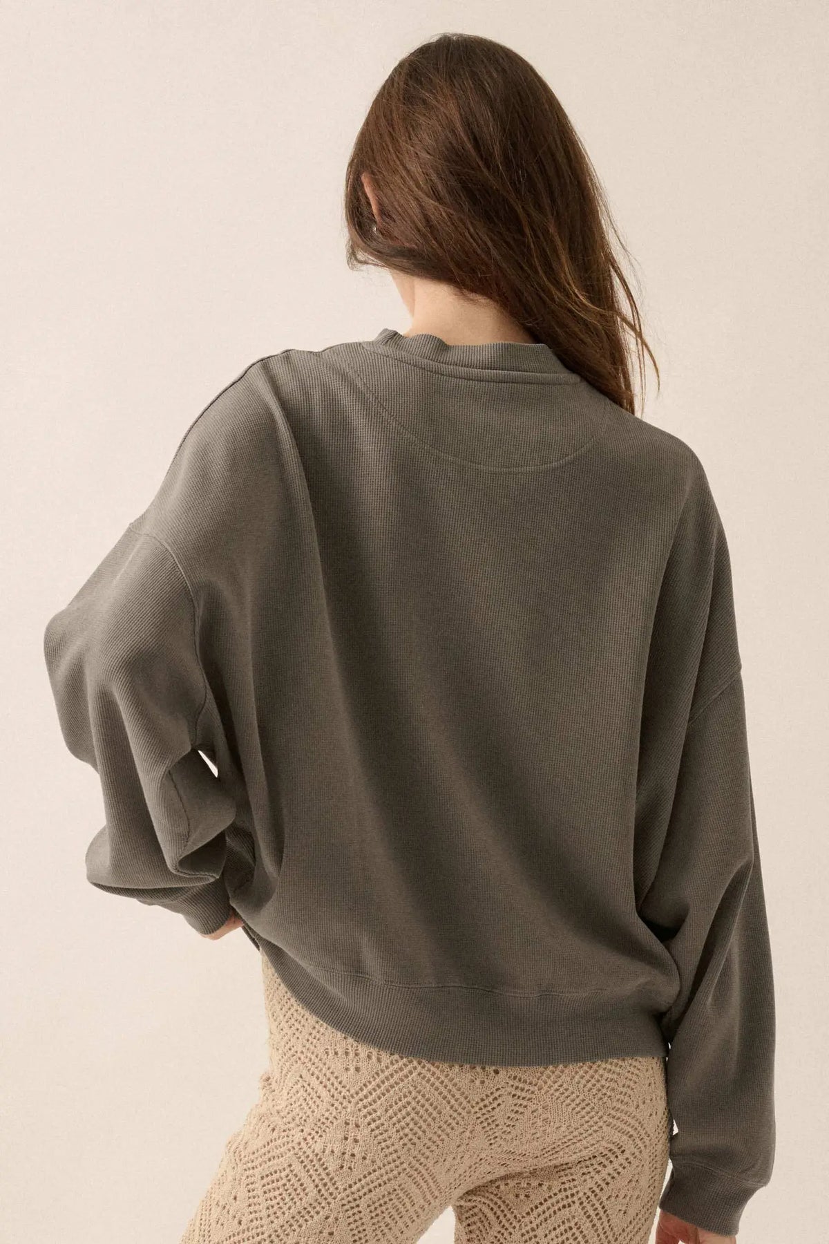 Rare Bird Oversize Thermal Graphic Top
