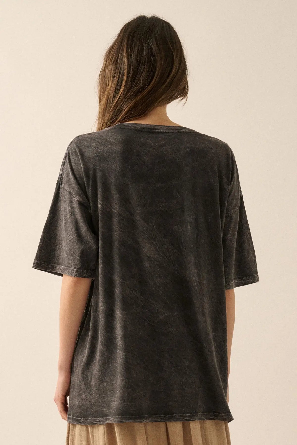 Free as a Bird Vintage-Wash Oversize Graphic Tee