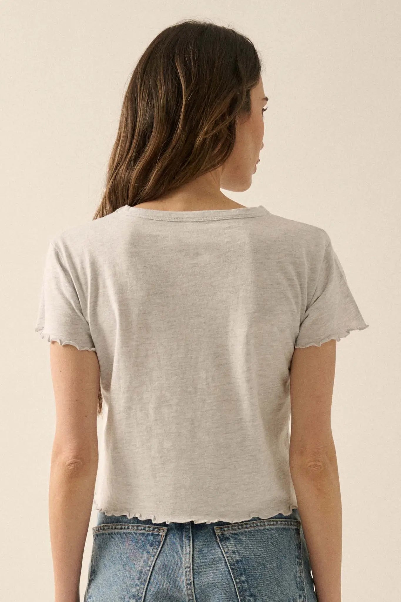 Hand to Hand Floral Graphic Baby Tee