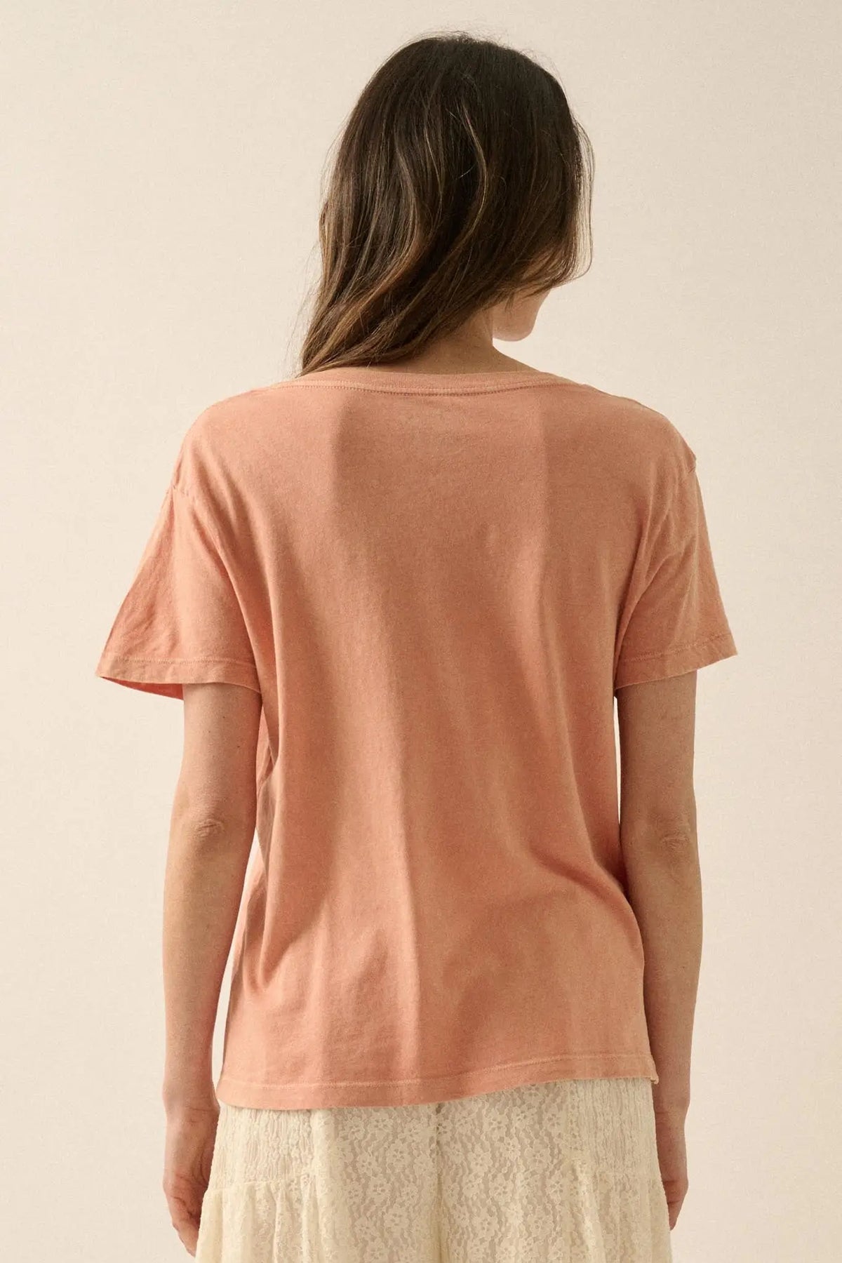 Blossom & Thrive Floral V-Neck Graphic Tee