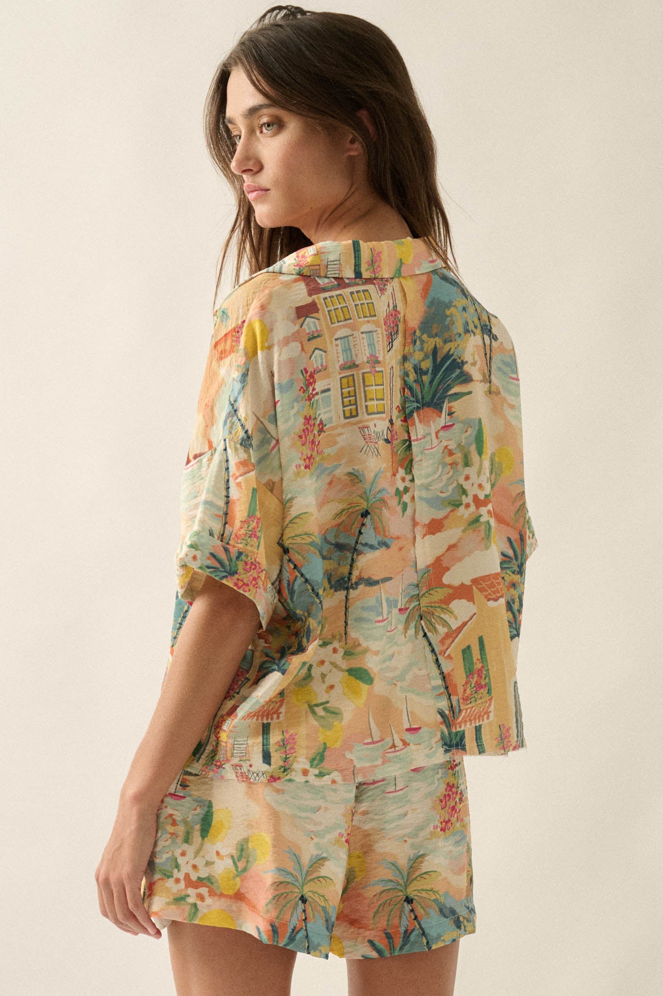 San Juan Serenade Tropical-Print Pocket Shirt