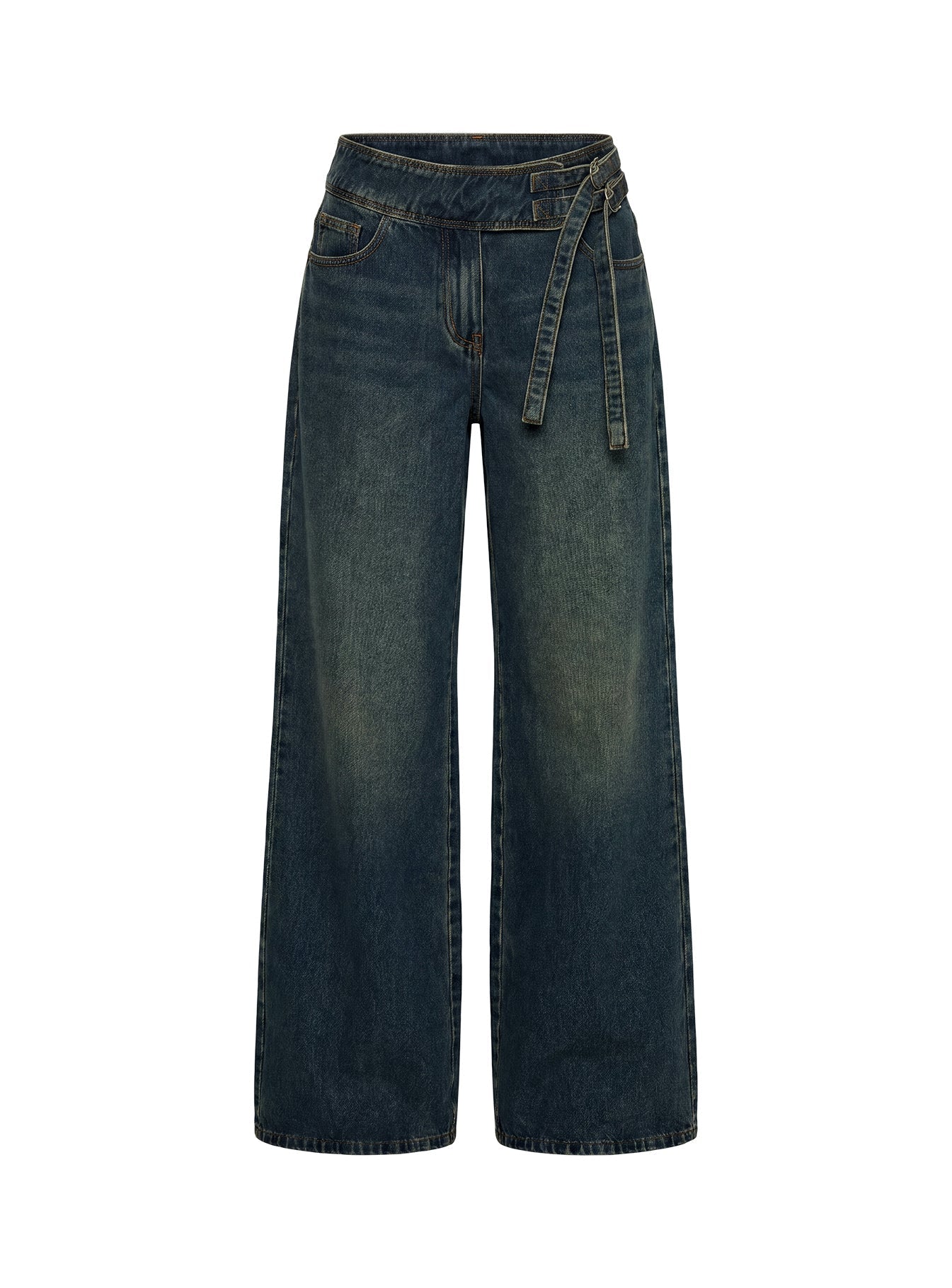 Boxie Mid Rise Wide Leg Jeans Vintage Wash