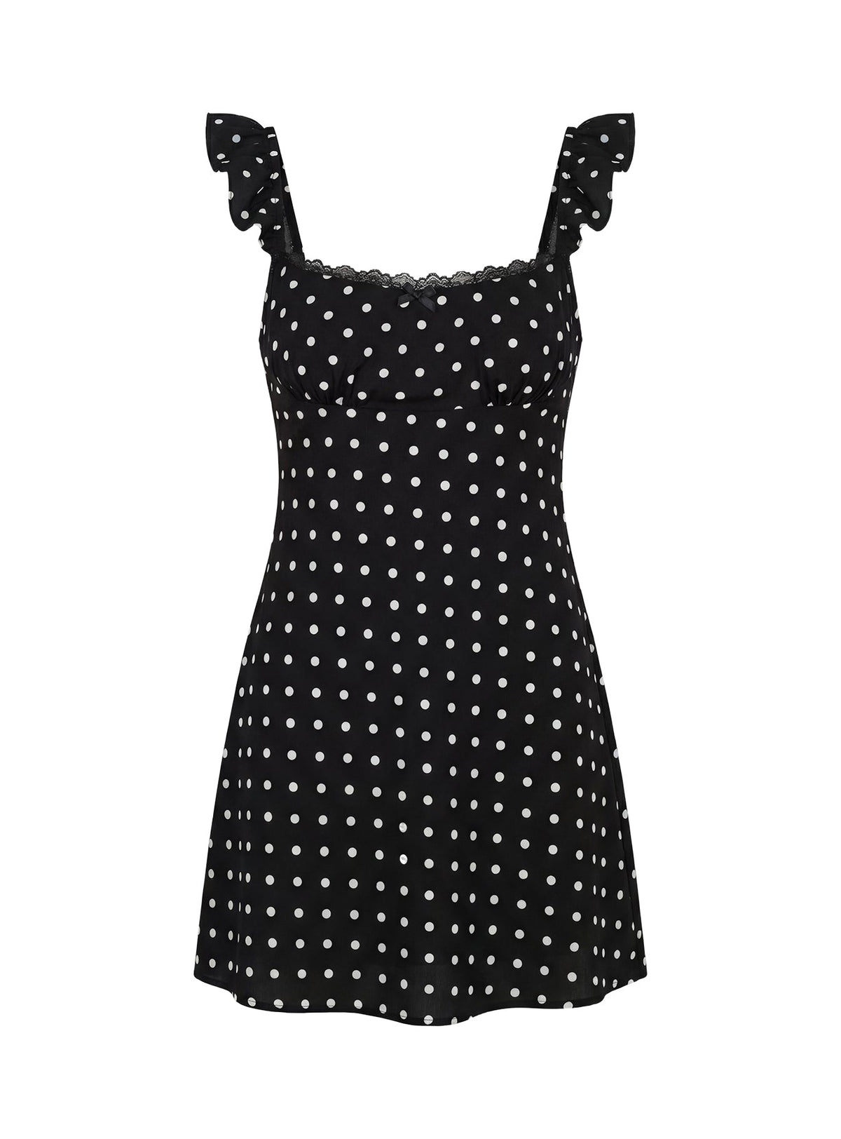 Beacall Mini Dress Black Polka Dot