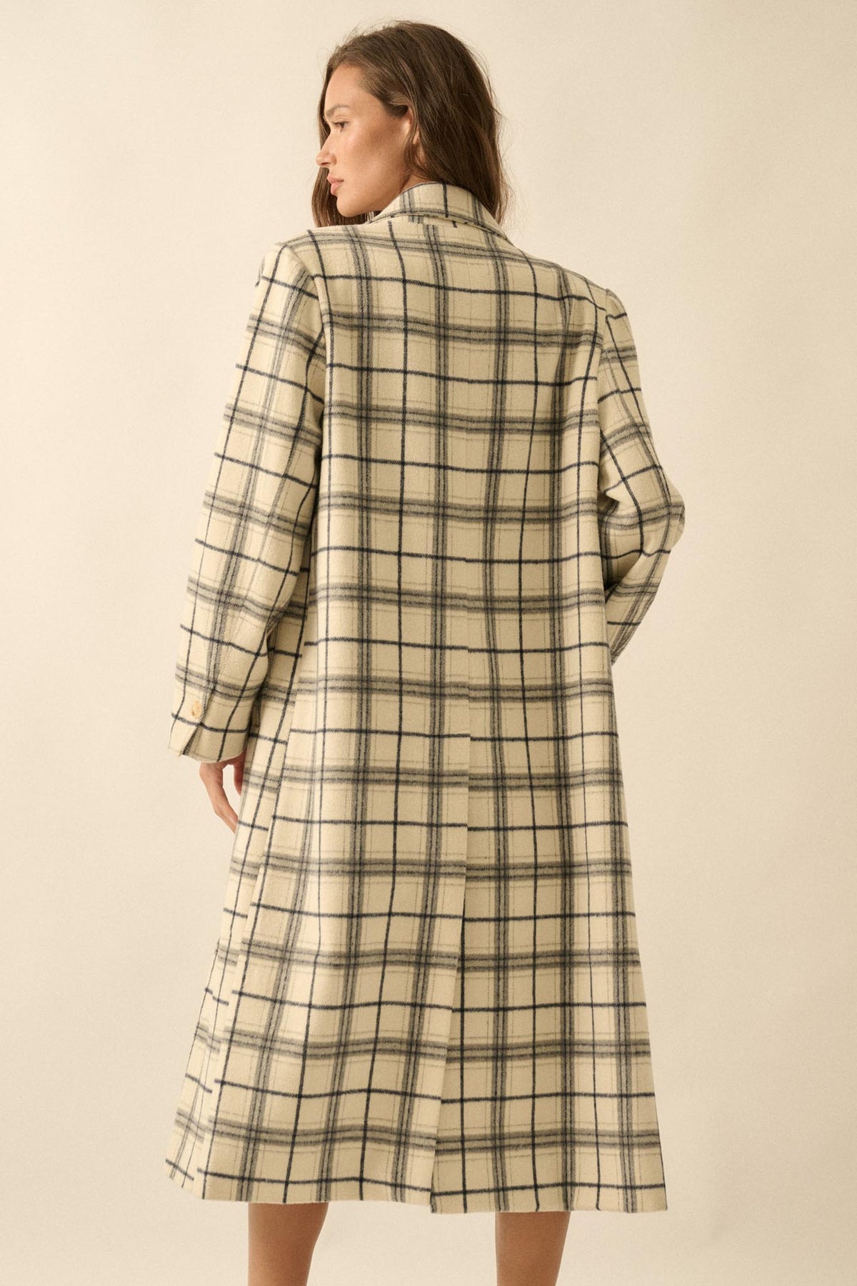 Checked Out Plaid Double-Breasted Overcoat