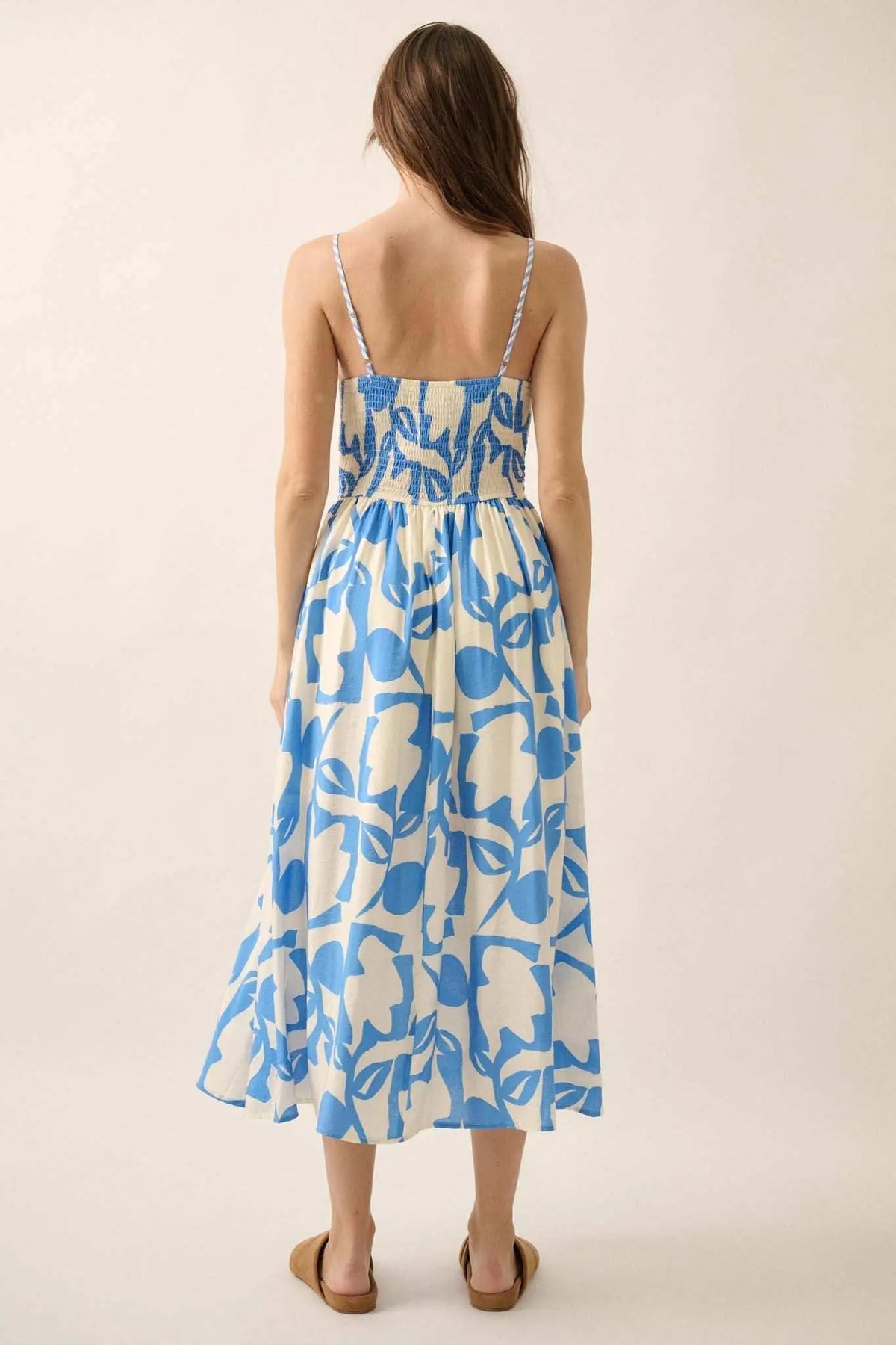 Bold Bouquet Abstract Floral Pocket Midi Dress