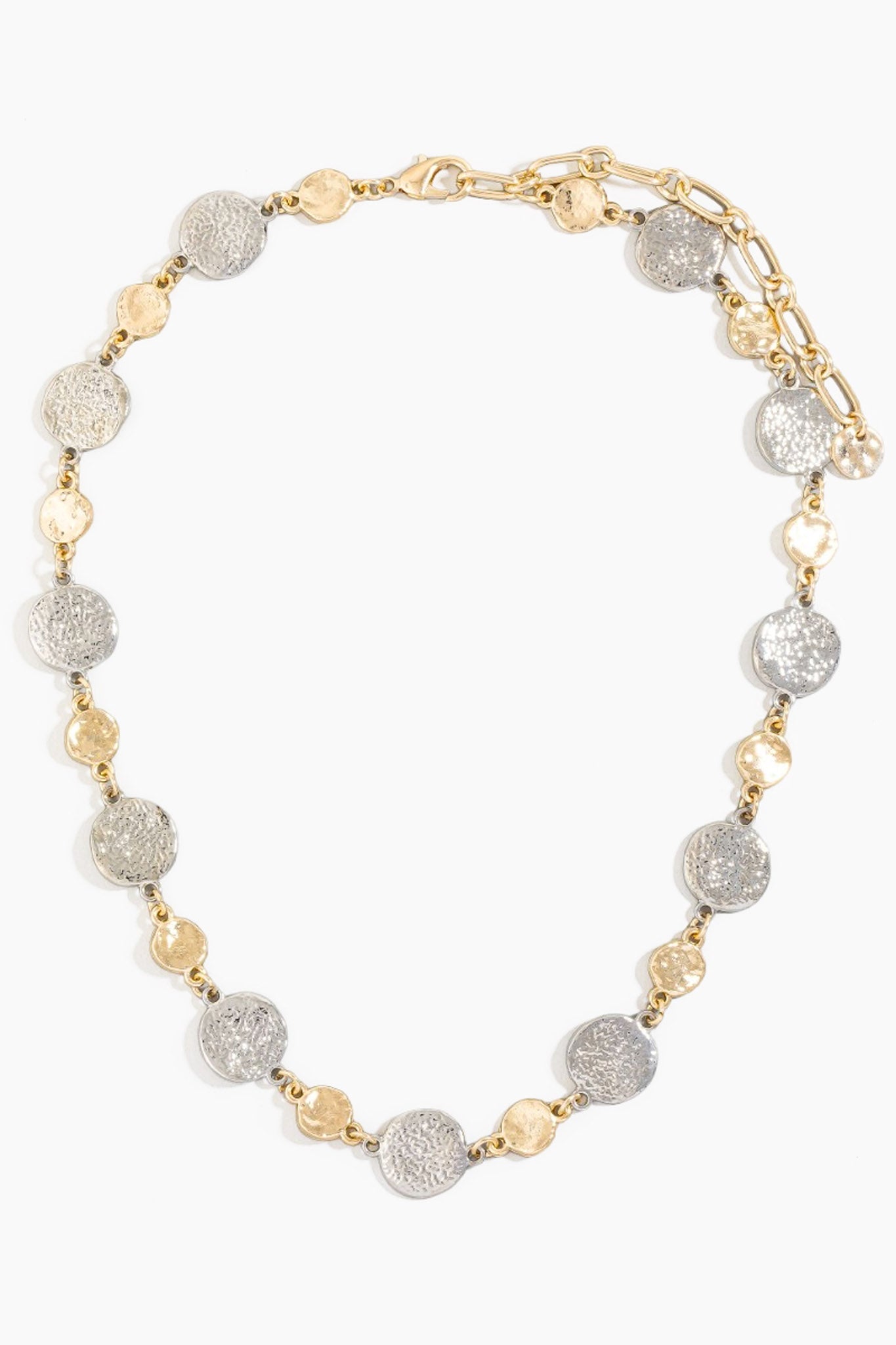 Cielo Two-Tone Hammered Coin Chain Necklace