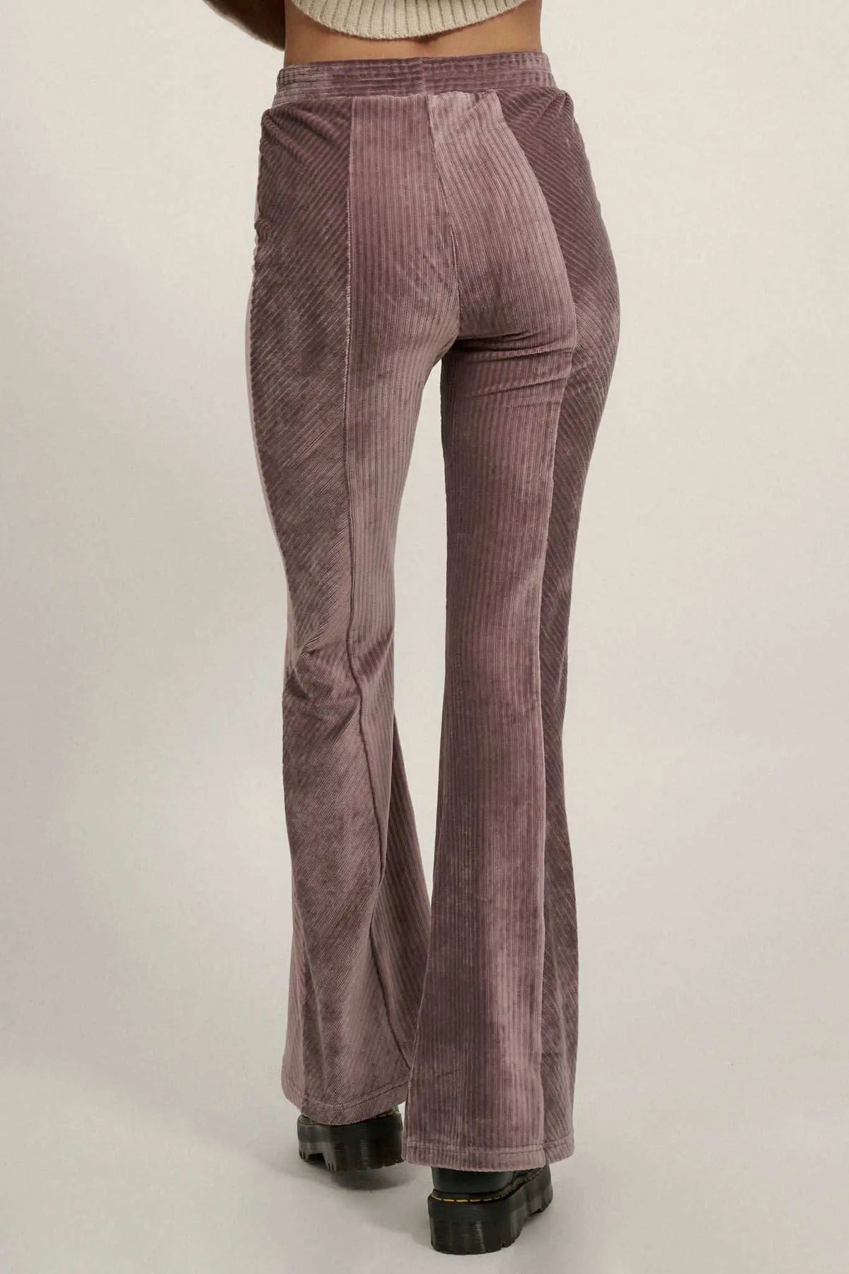 Groove Me Striped Velvet Flare Pants