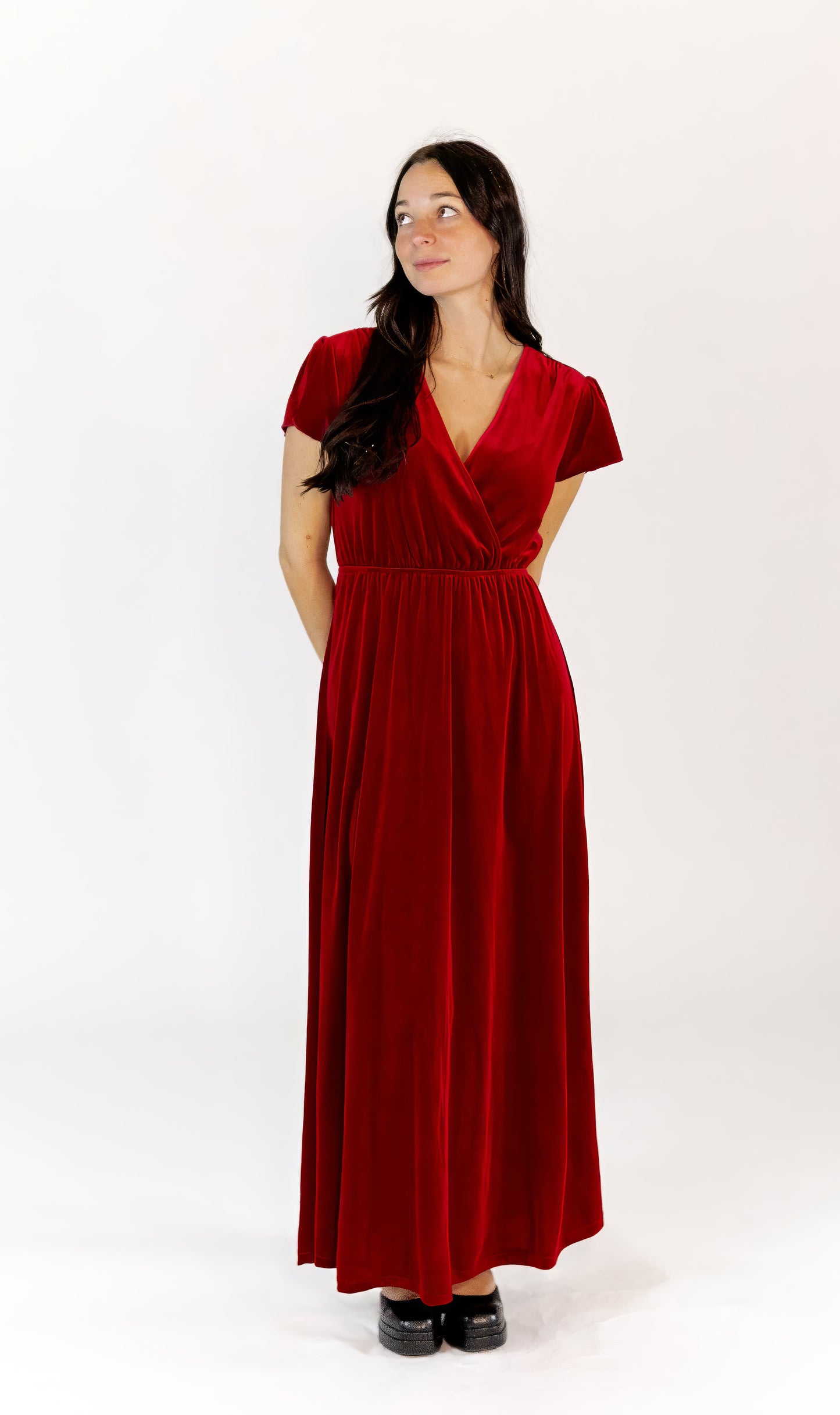 Alexandra Velvet Maxi Dress · Wine