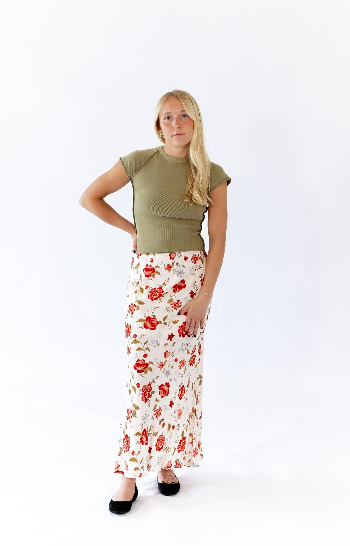 Heather Floral Maxi Skirt