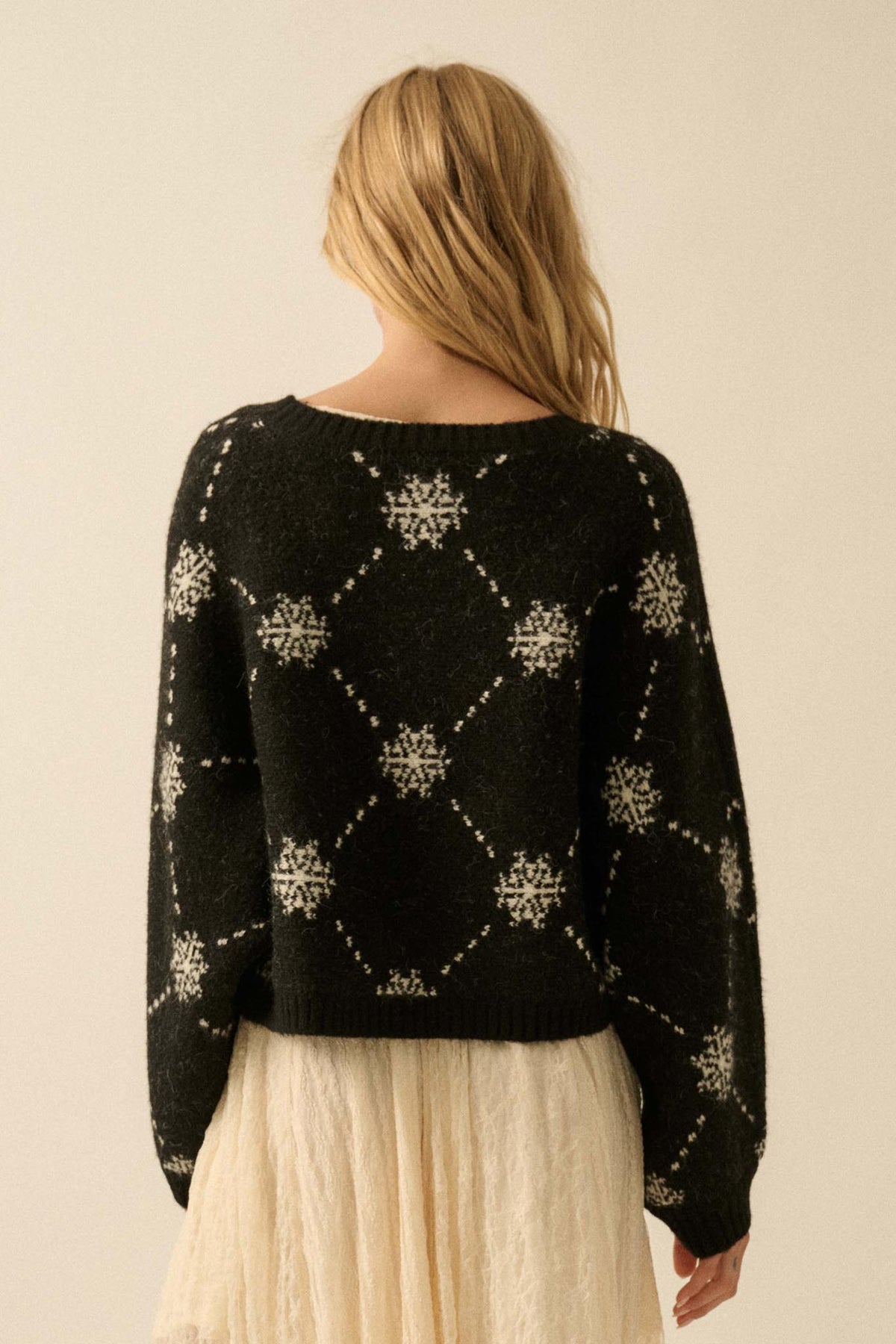 Soft as Snow Button-Front Snowflake Cardigan