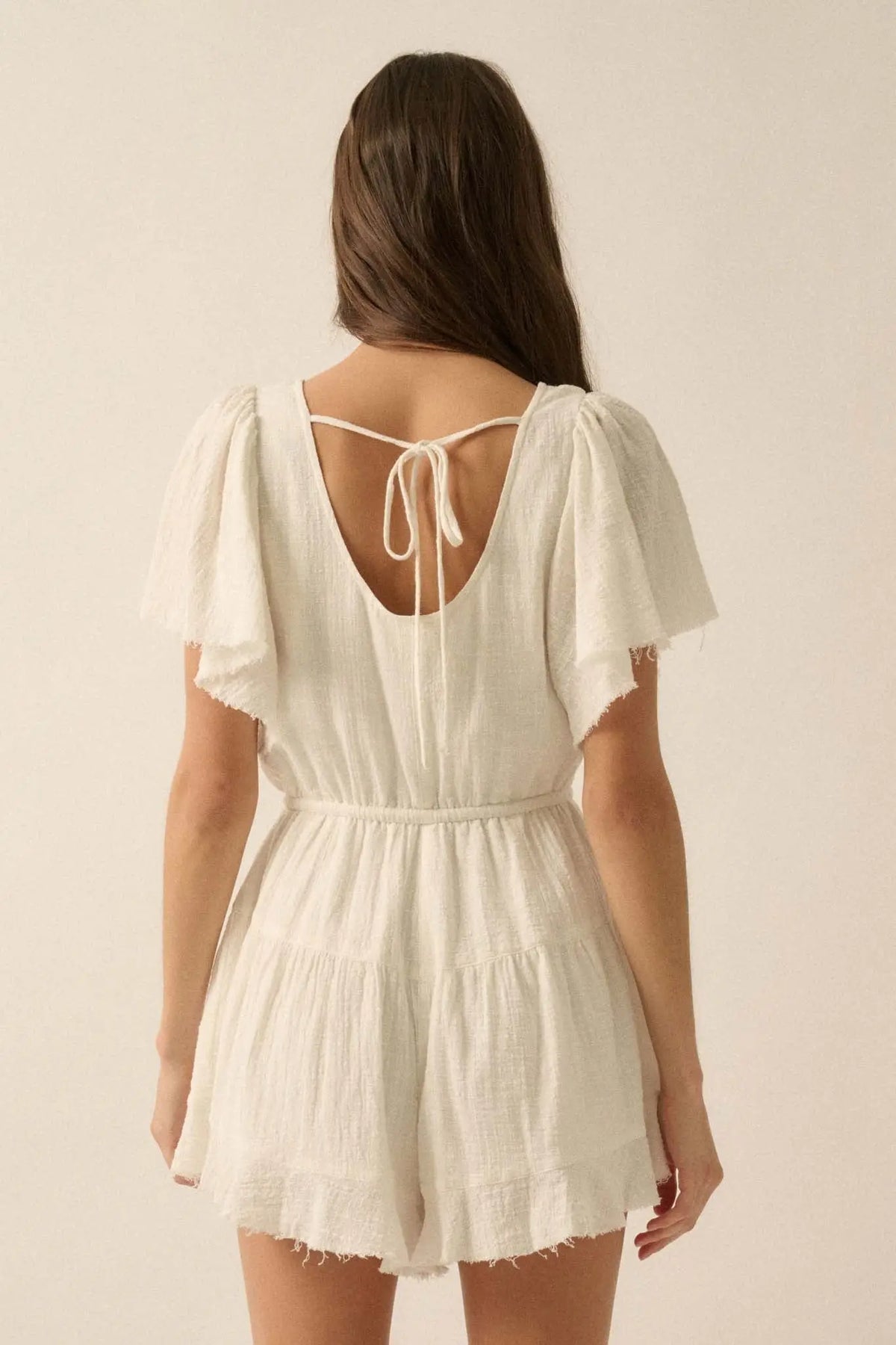 Fresh Air Flutter-Sleeve Drawstring Romper