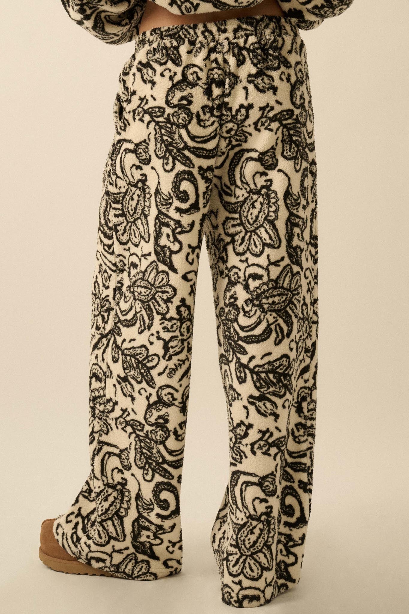 Just A Dream Paisley Fleece Wide-Leg Pants