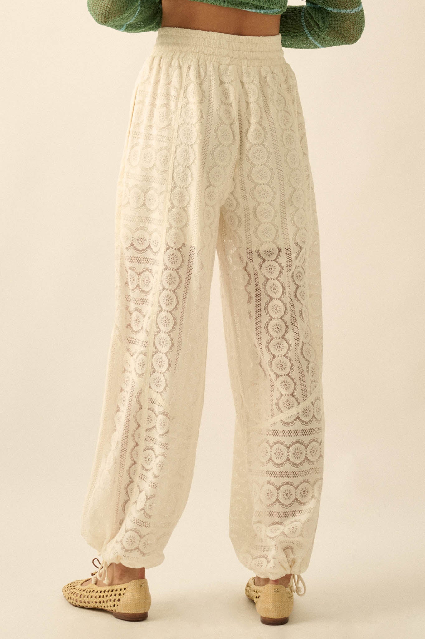 Keep Dreaming Lace Drawstring Pocket Balloon Pants