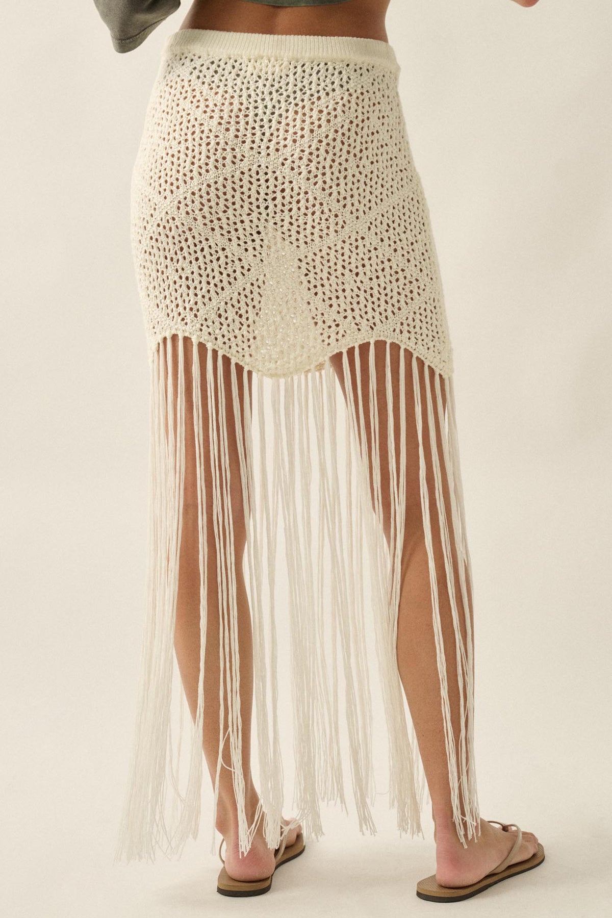 Fringe Festival Crochet Fringed Maxi Skirt