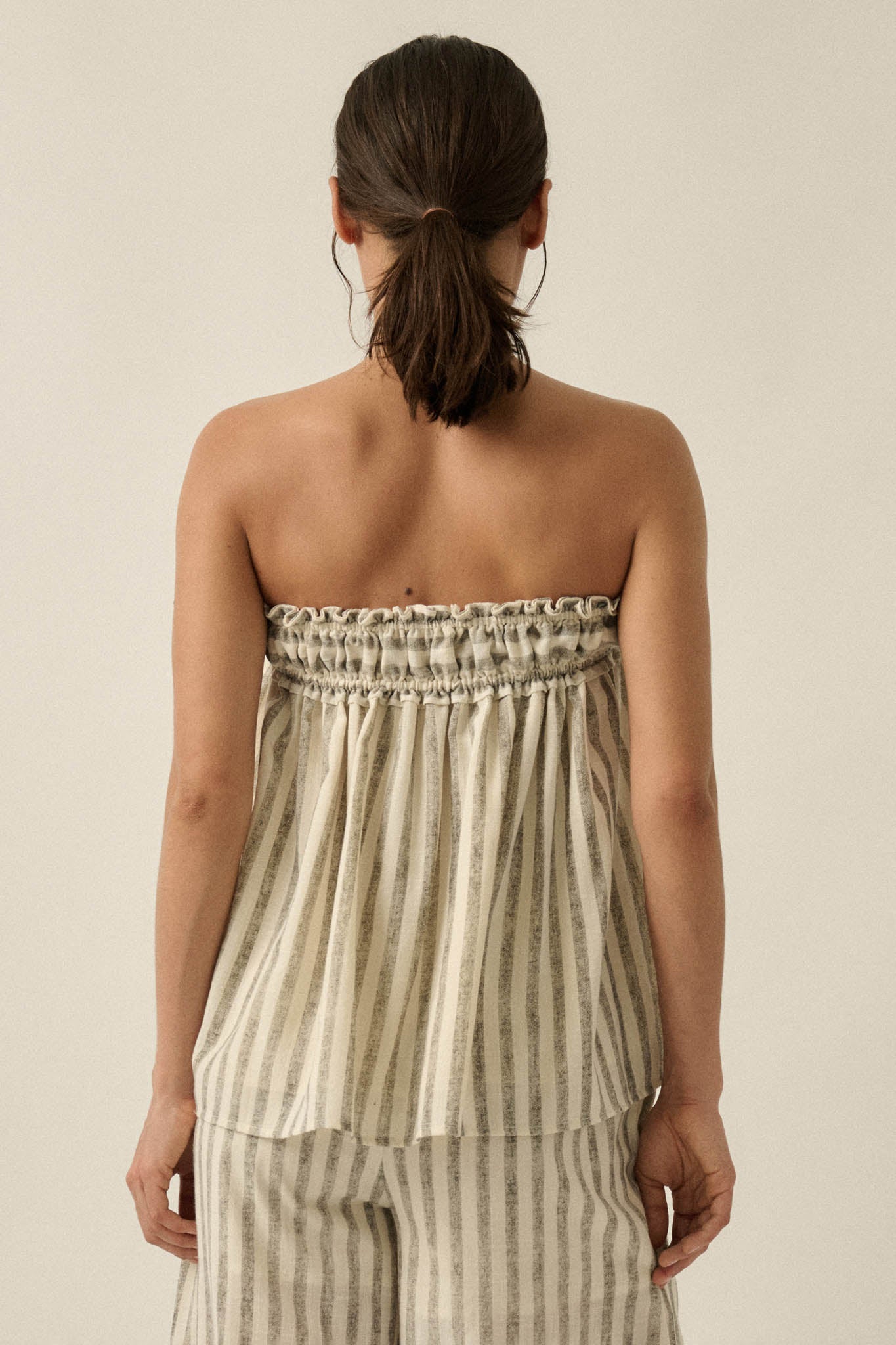 All Weekend Long Striped Strapless Swing Top