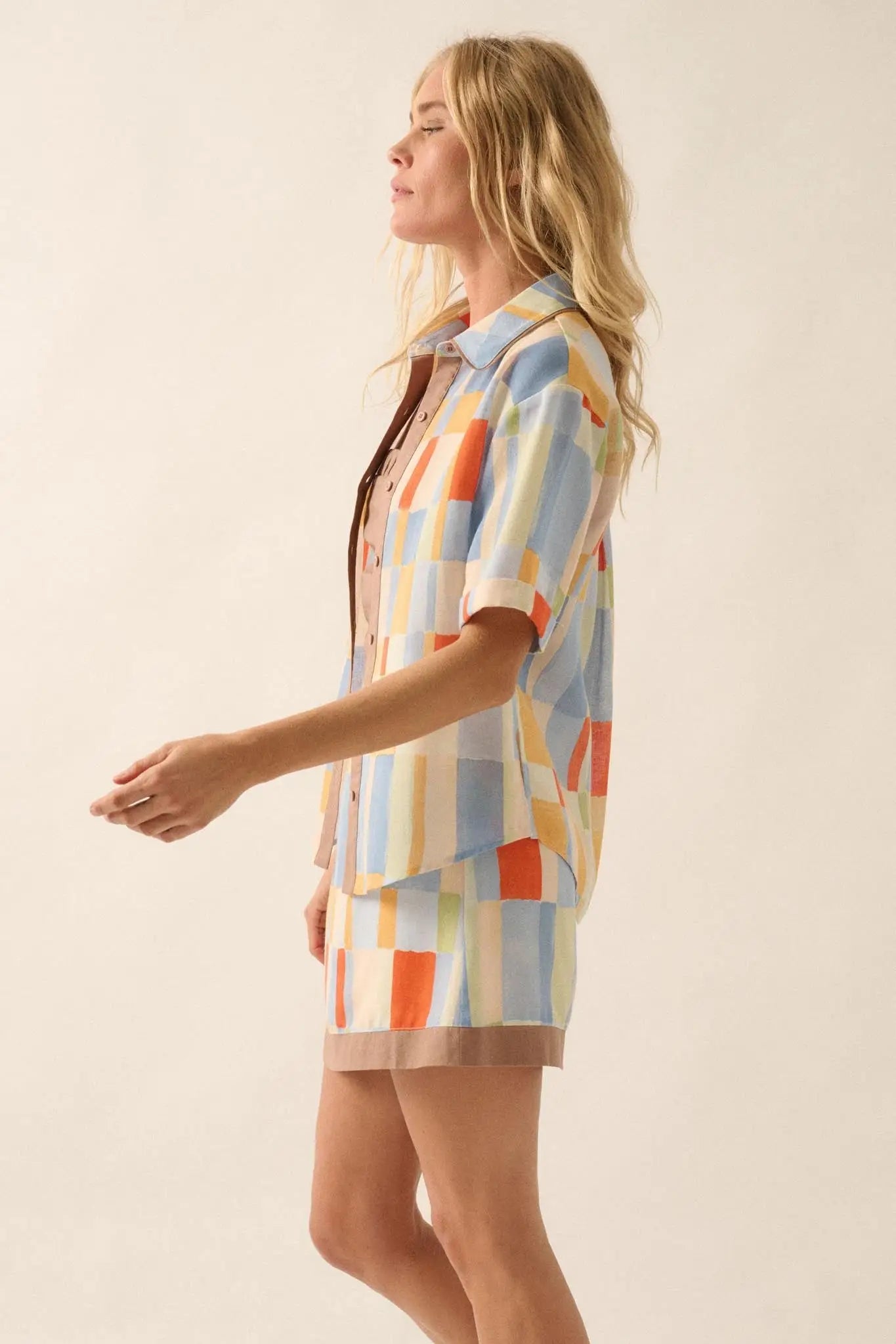 Shine Bright Multicolor Check Button-Up Shirt