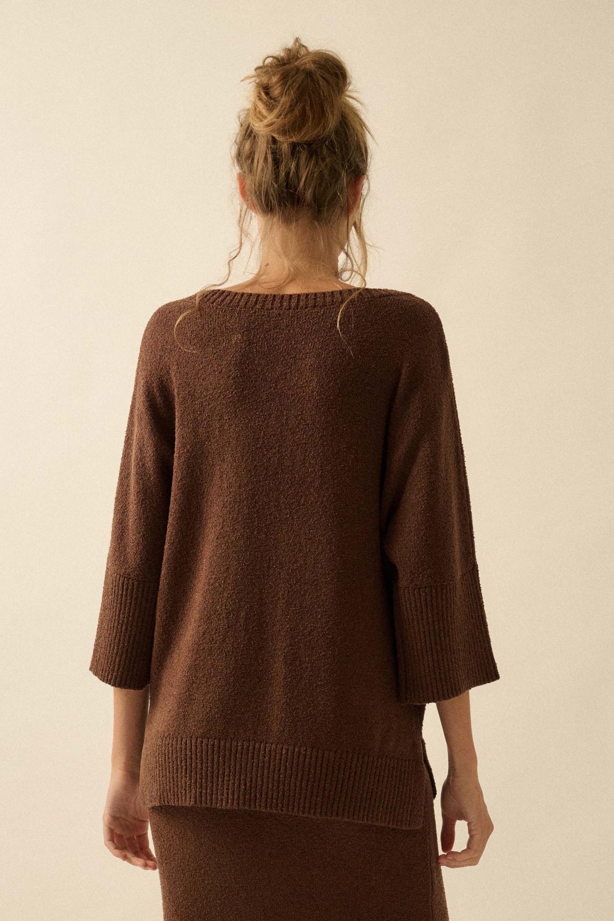 Promise the Label Textured Knit Tunic Sweater