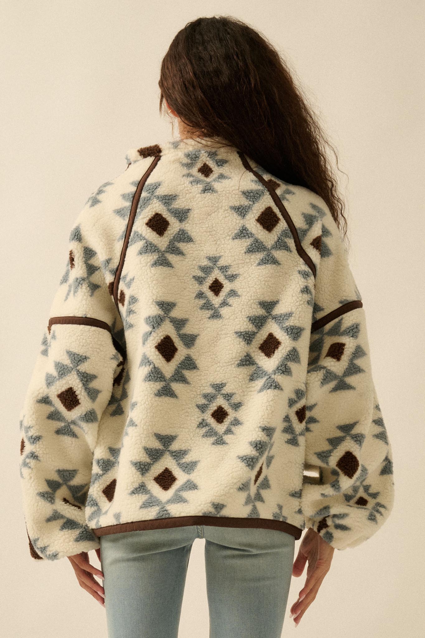 Sierra Sky Geo-Print Fleece Half-Zip Pullover