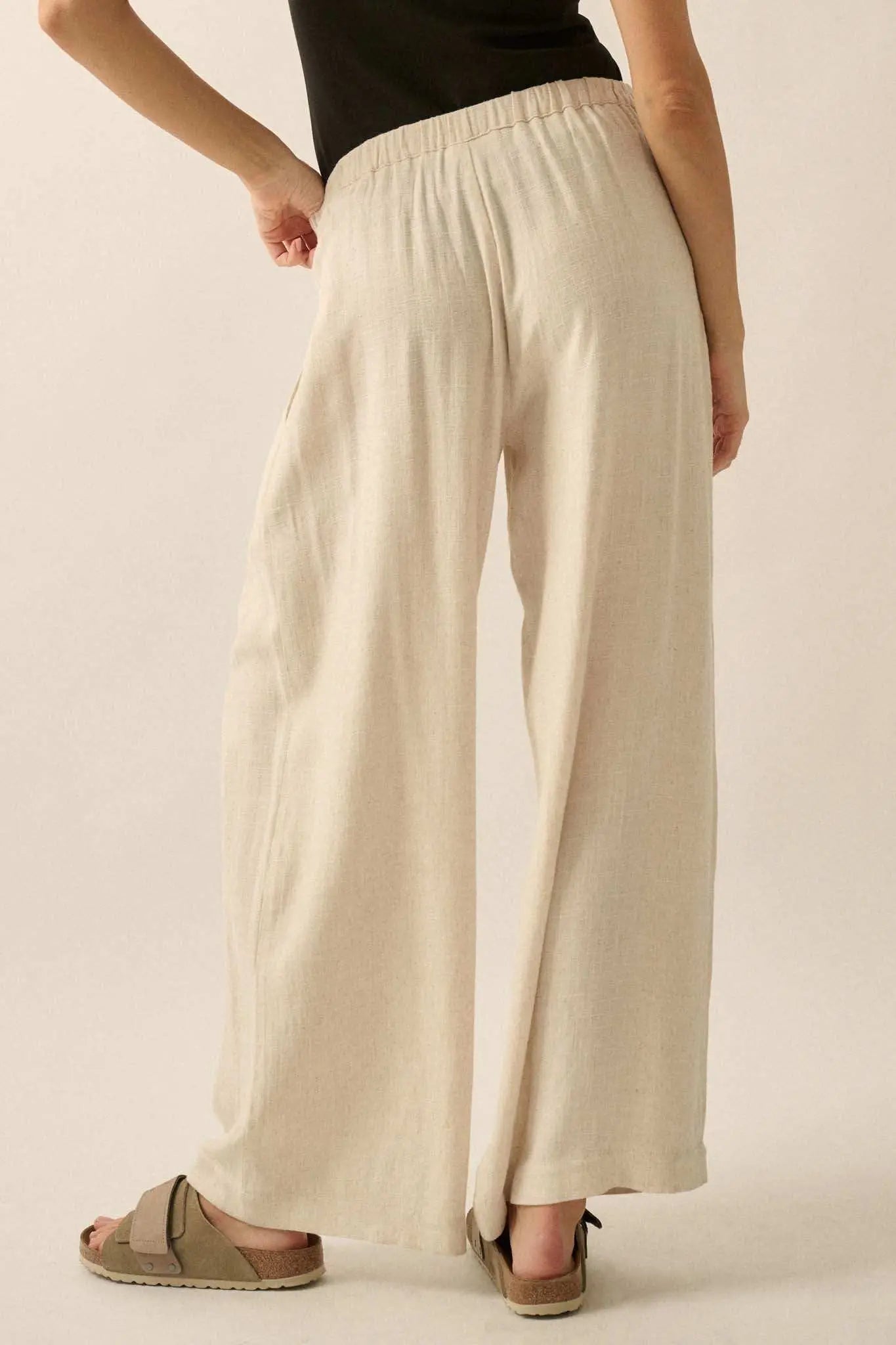 Miles Away Linen-Blend Pleated Wide-leg Pants