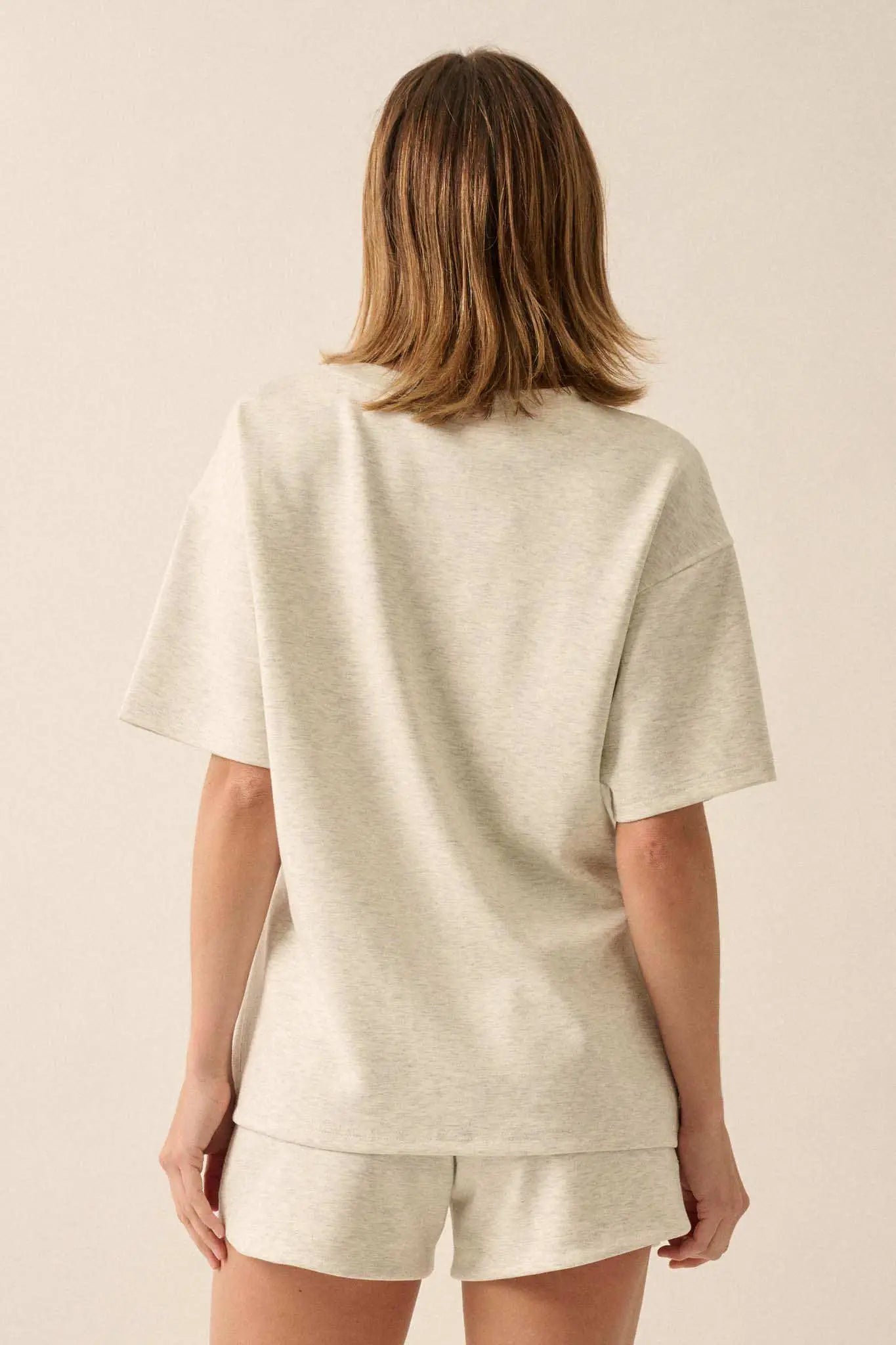 Premium Scuba Loose-Fit High-Low Boxy Tee