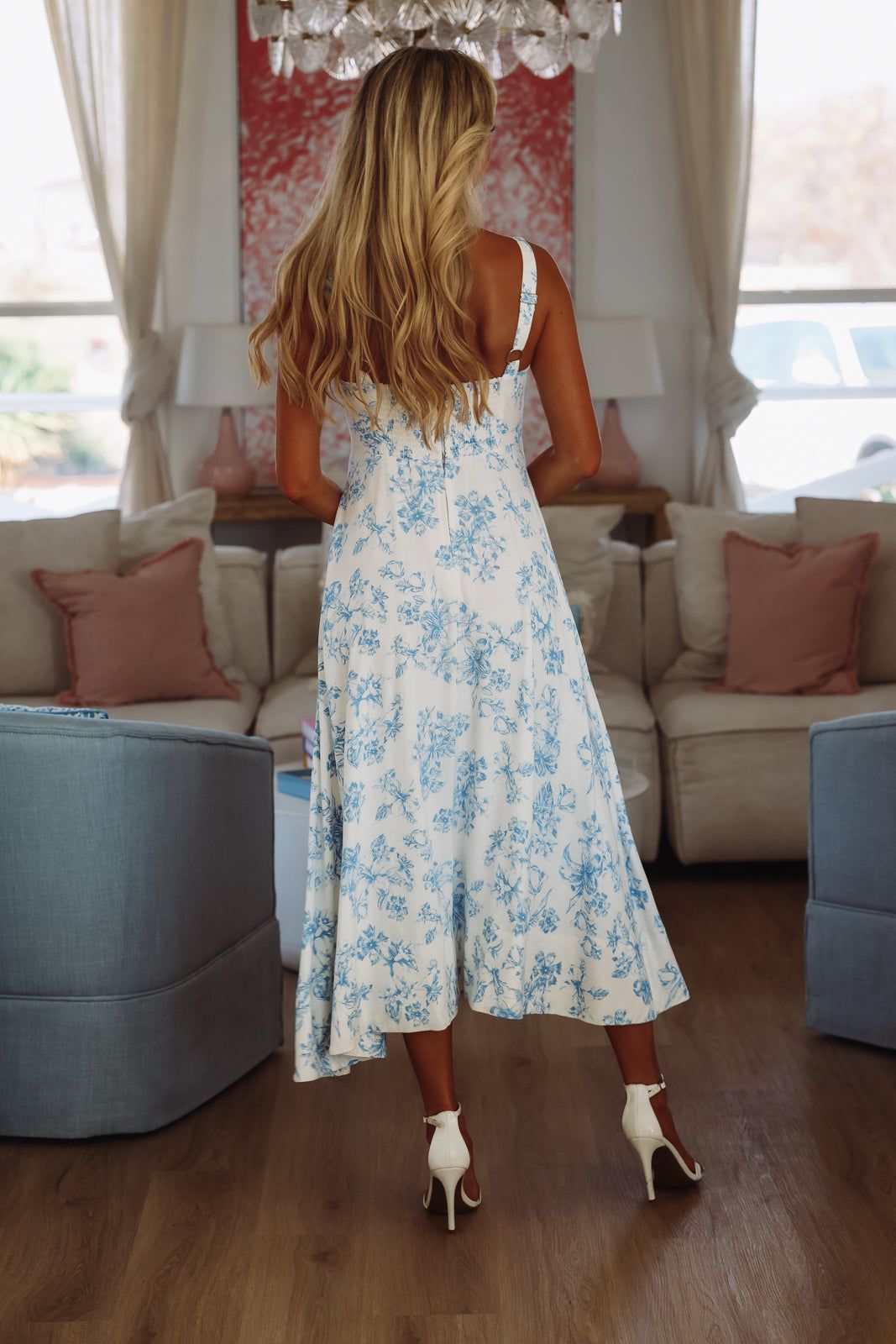 Hibiscus Maxi Dress - Blue
