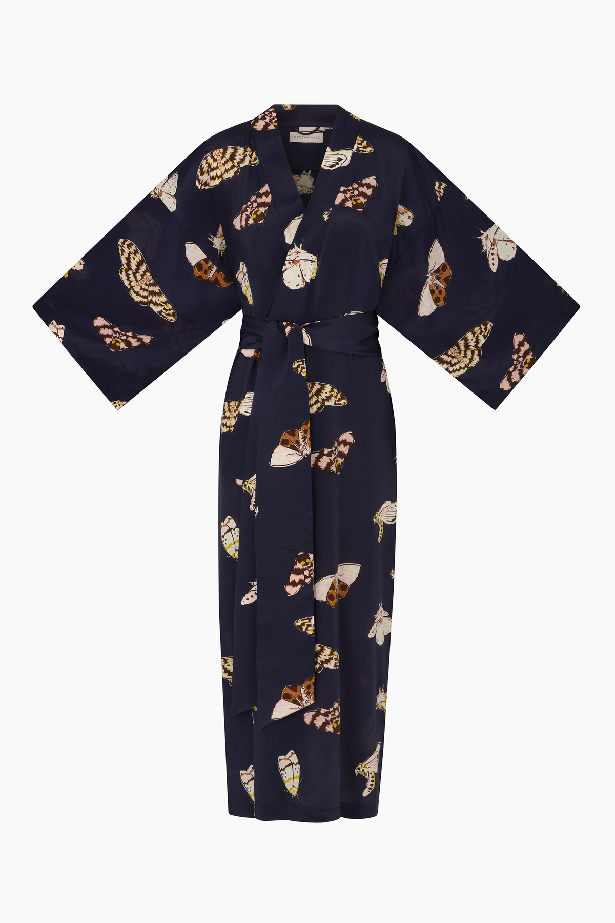 Olivia Von Halle Amaya Robe - Notte Navy Moth