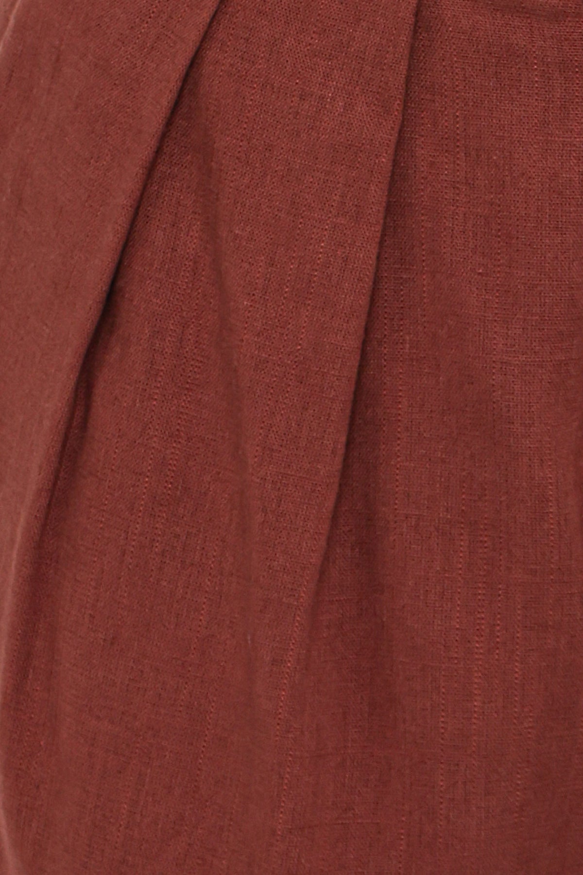 Elinor Cuffed Linen Short - Brown