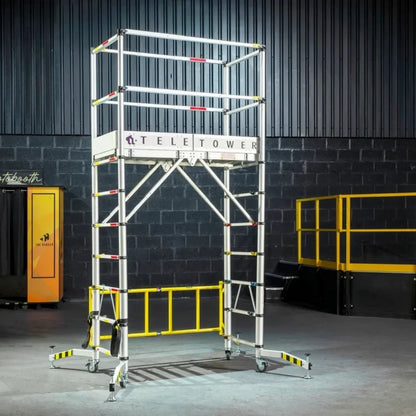 Mobile telescopic scaffolding tower, aluminum alloy work platform