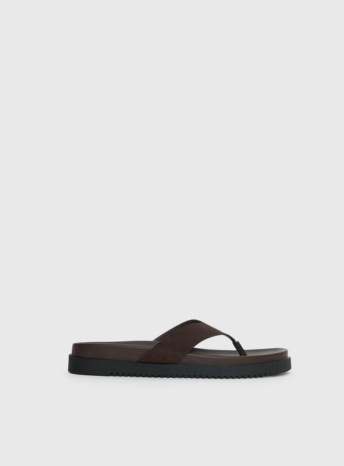 Billini Aila Sandals Dark Cacao Faux Suede