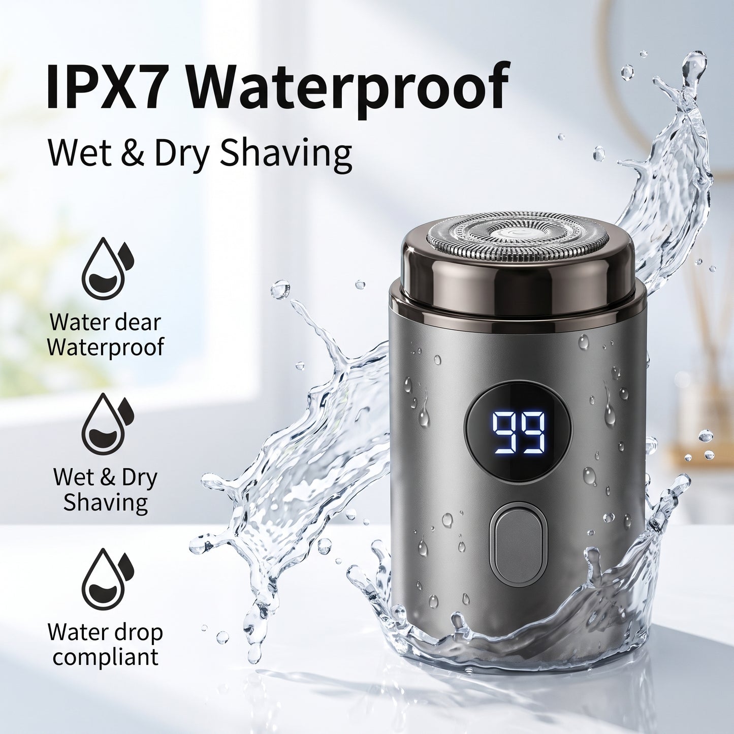 🔥Hot Promotion 49% OFF🔥Powerful Mini Electric Shaver With Digital Display