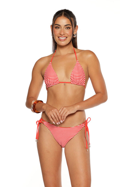 9.0 Swim Wave Red Stripe Triangle Bikini Top