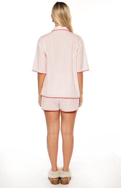 Alexea Pink Stripe Pajama Shorts