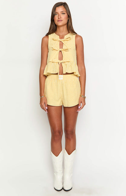 Baxter Yellow Gingham Shorts