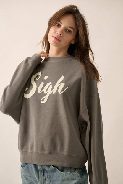 Big Sigh Oversize Thermal Graphic Top
