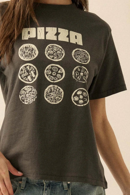 Pizza Party Vintage-Print Graphic Tee