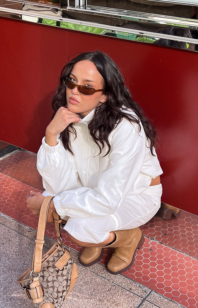 Enya Cream Funnel Neck Sports Jacket - PRE ORDER