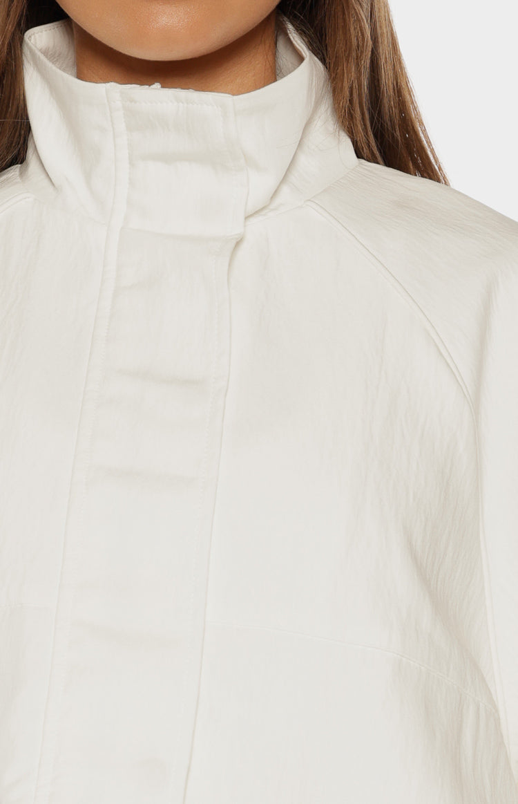 Enya Cream Funnel Neck Sports Jacket - PRE ORDER