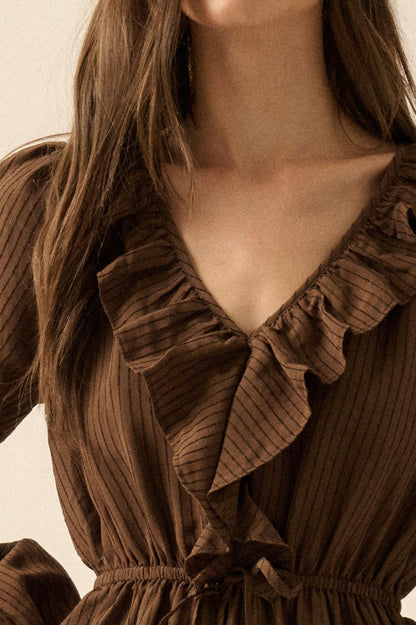 Longing for Love Ruffled Peasant Maxi Dress