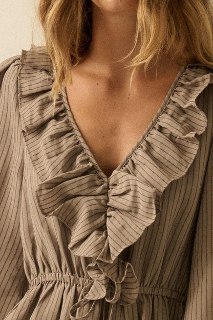 Longing for Love Ruffled Peasant Maxi Dress