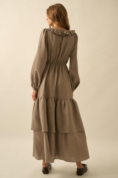 Longing for Love Ruffled Peasant Maxi Dress