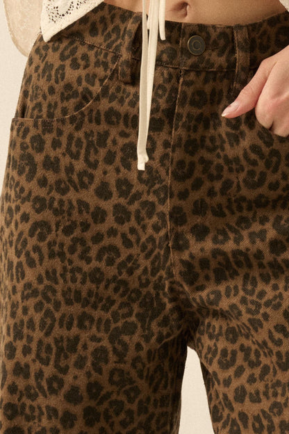 Law of the Jungle Leopard Twill Barrel Pants