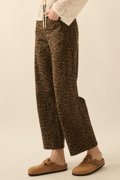 Law of the Jungle Leopard Twill Barrel Pants