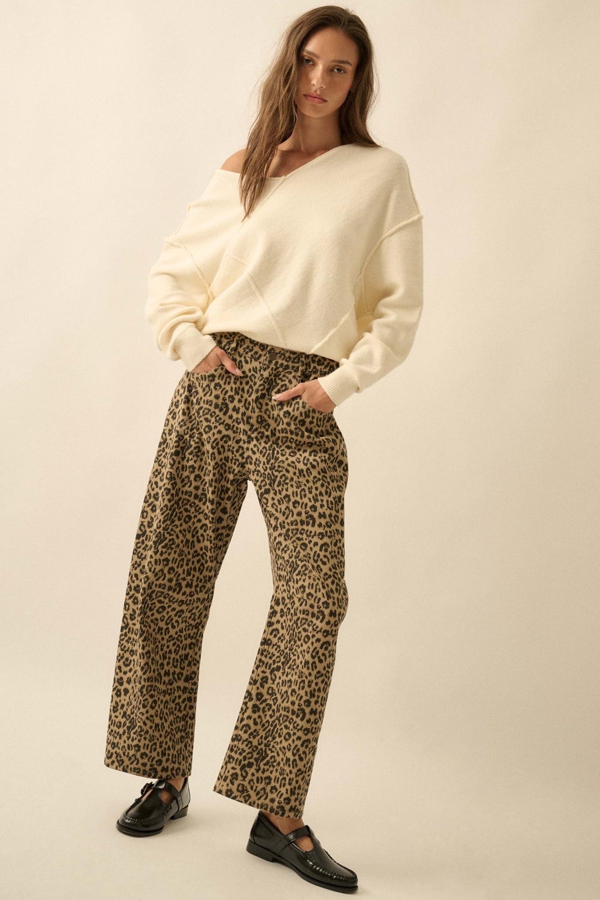 Law of the Jungle Leopard Twill Barrel Pants