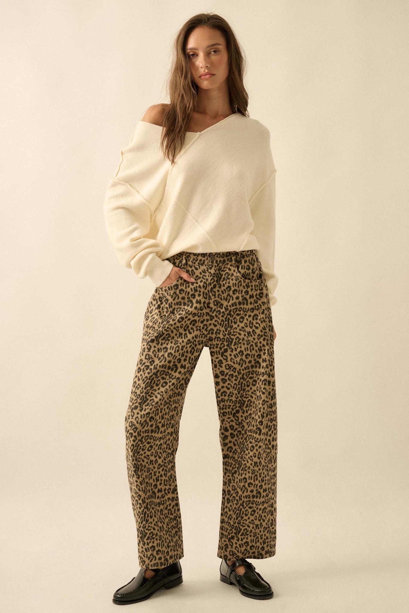 Law of the Jungle Leopard Twill Barrel Pants