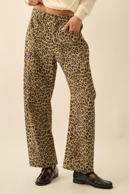 Law of the Jungle Leopard Twill Barrel Pants