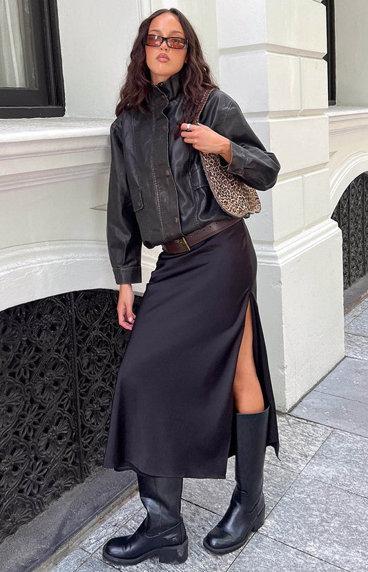 Genevieve Black Maxi Skirt