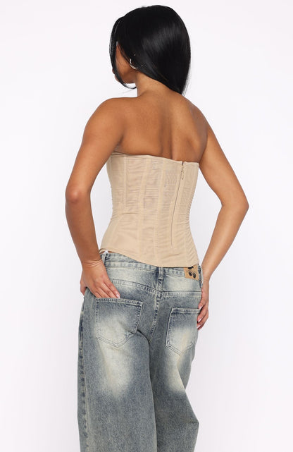 Tell Me A Secret Strapless Bustier Nude