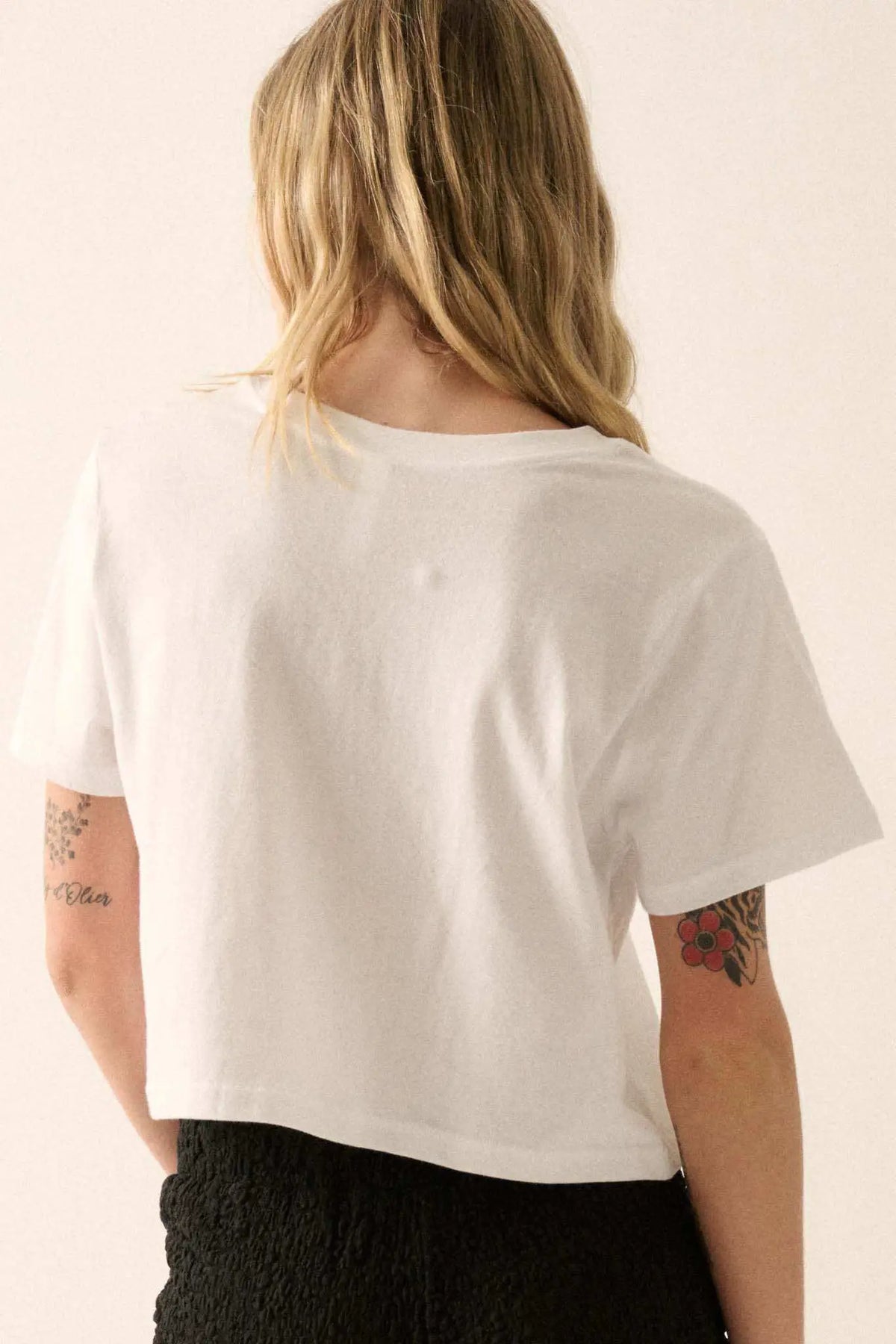 Bunches of Bows Garment-Wash Cropped Graphic Tee
