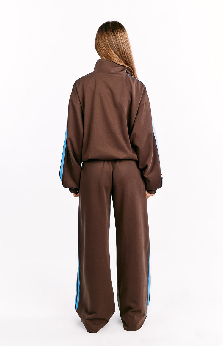 Kosie Chocolate And Blue Stripe Jacket - PRE ORDER